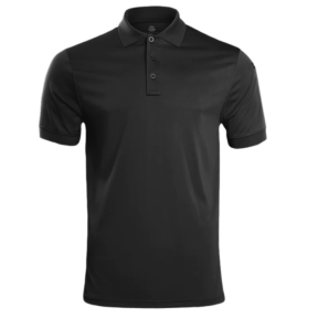 Polo tactique STOIRM 100% polyester noir - Highlander