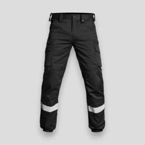 Pantalon avec bande HV et bas élastiqué Sécu-One - Noir - A10 Equipment