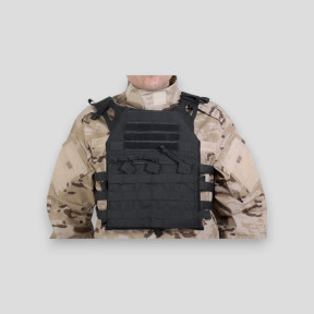 Gilet porte-plaque V18 + 2 plaques de protection Dummy - Noir - Delta Tactics