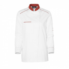Veste de cuisine femme Néospirit Blanche et Terracotta - Molinel
