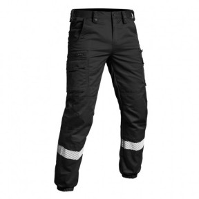 Pantalon avec bande HV et bas élastiqué V2 Sécu-One - Noir - A10 Equipment