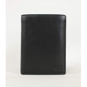 Portefeuille 3 volets en cuir - Noir - GK