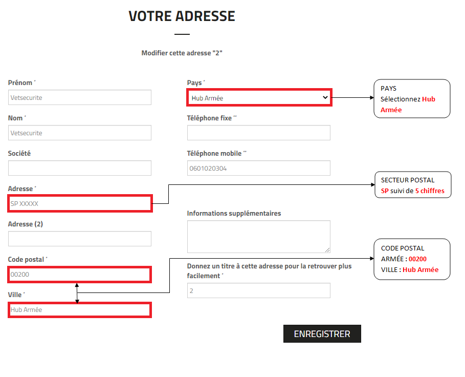 Livraison en Hub Armées
